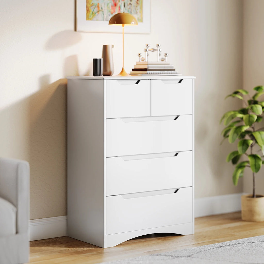 White 5 Drawer Wood Dresser Z969418