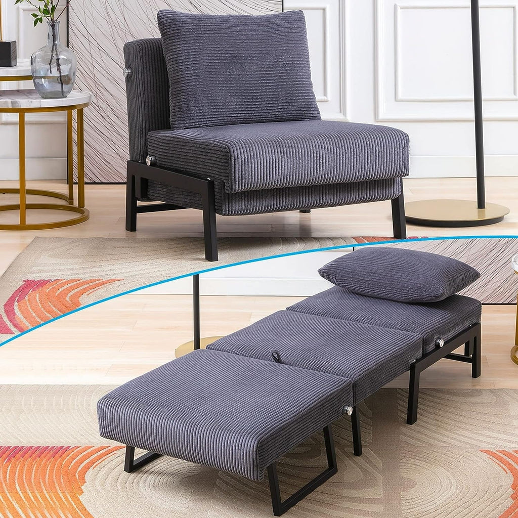 Foldable Sleeper Sofa Bed Dark Grey U88381