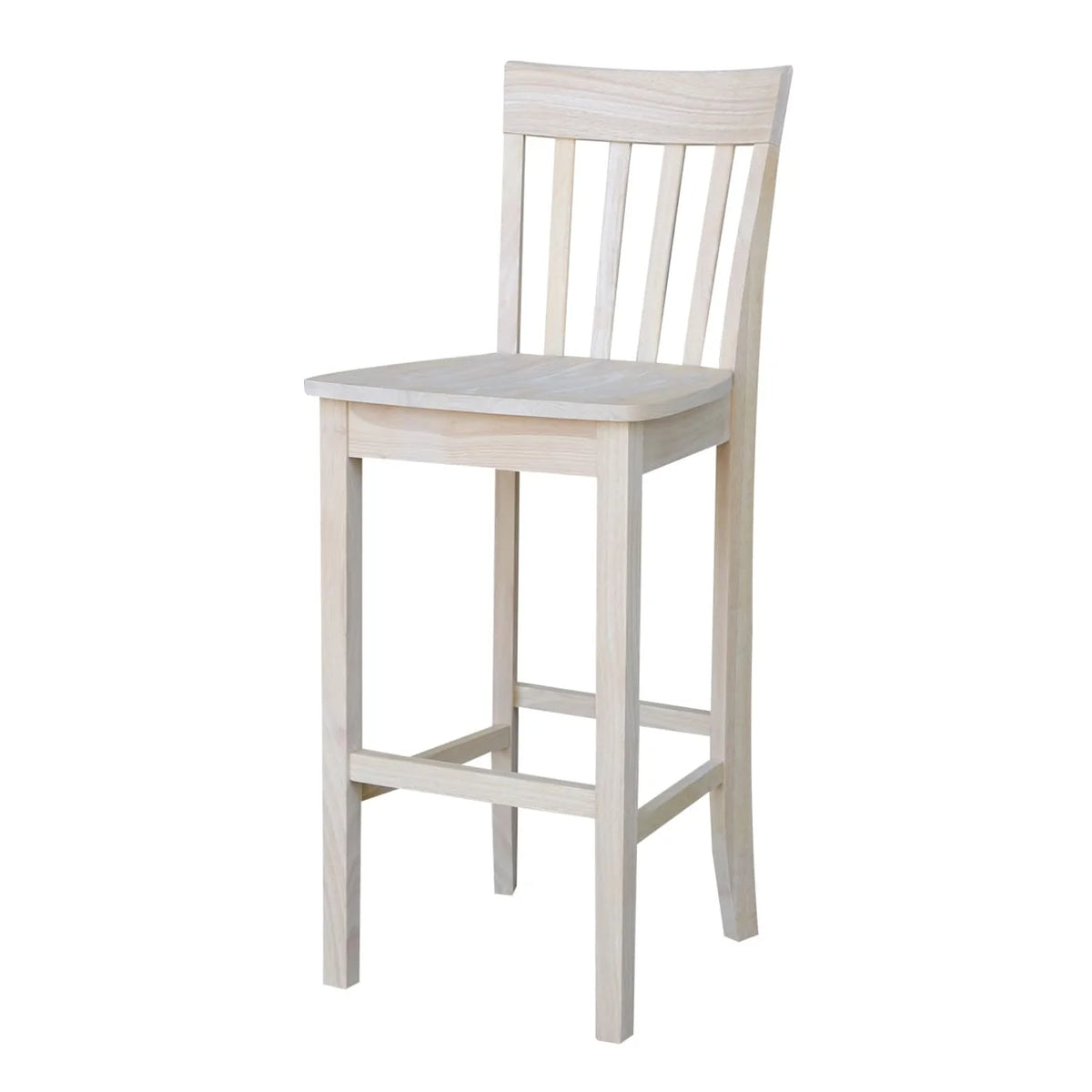 Unfinished Solid Parawood Slatback Counter Height Stool U2994