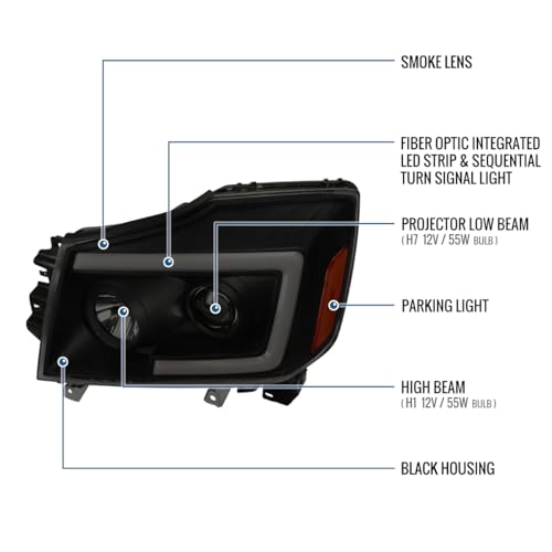 Black Projector Headlights Pair O178860