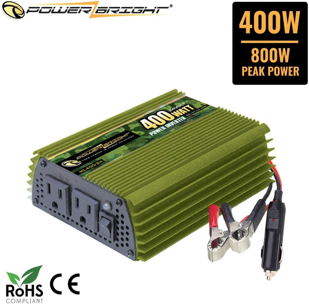 400 Watt 24V Modified Sine Wave Power Inverter with Dual 110V AC Outlets Q781452