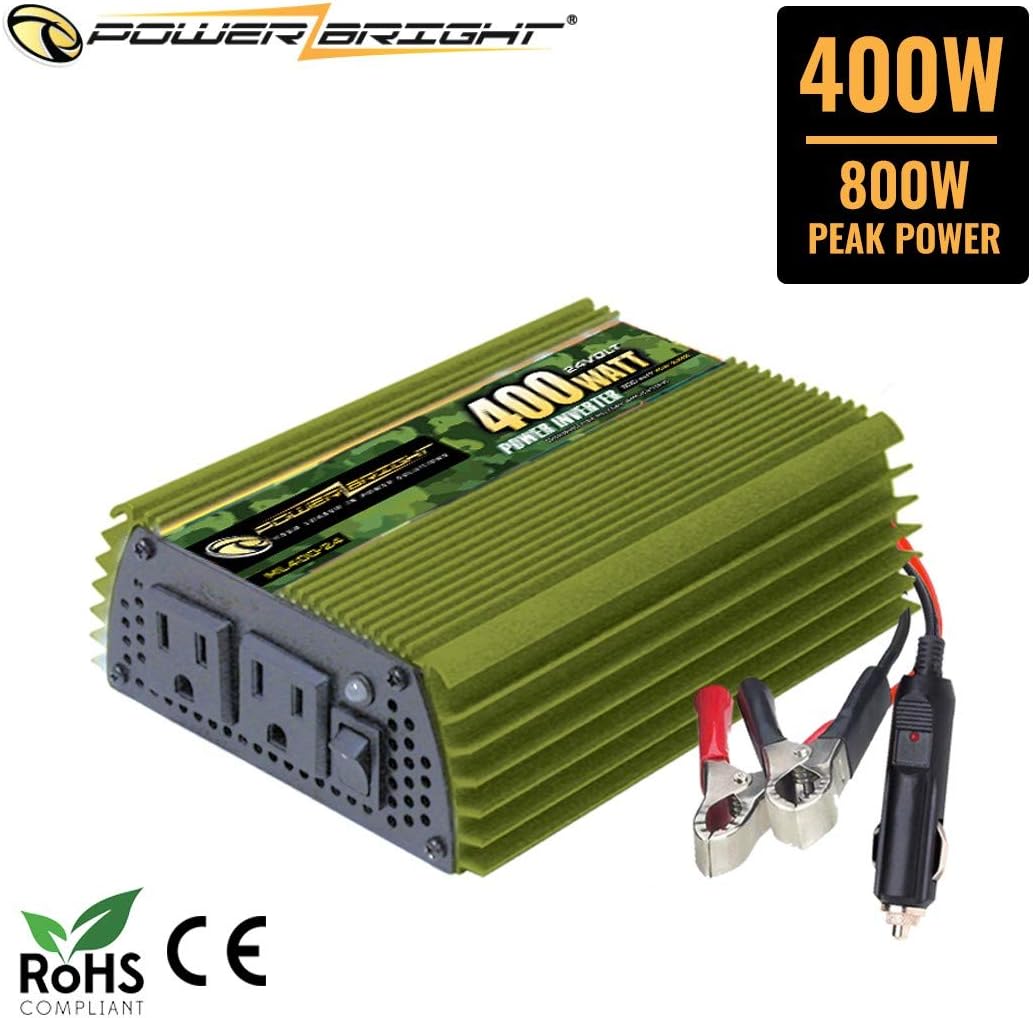 400 Watt 24V Modified Sine Wave Power Inverter with Dual 110V AC Outlets Q781452