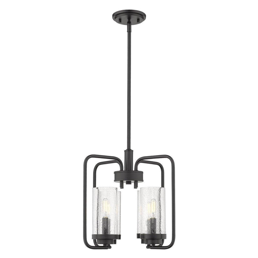 Aged Brass Semi-Flush Fixture with Seeded Glass N34305