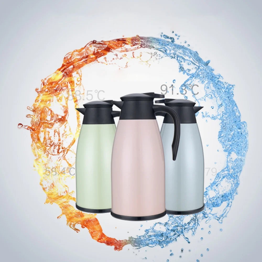 Silver Stainless Steel Vacuum Flask, 2L, Double Walled Insulation Bottle Y264