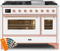 48 Dual Fuel Propane Gas Range with Copper Trim K227