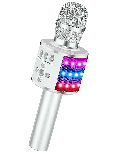 Bluetooth Karaoke Microphone with Disco Lights H338657