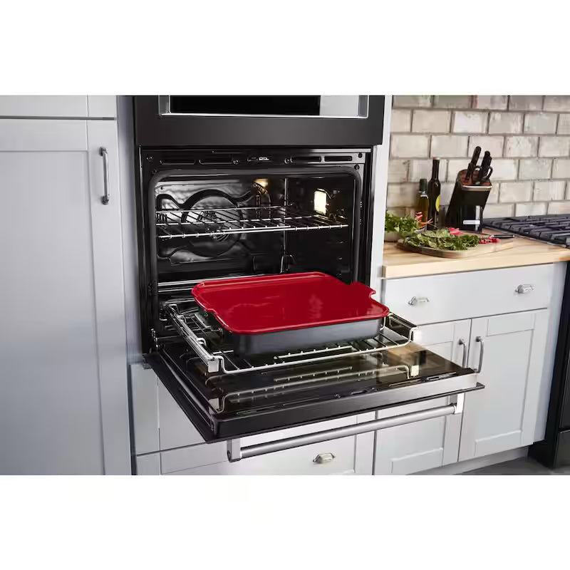 30 in. Electric Convection Wall Oven with Built-In Microwave in Black Stainless N2026