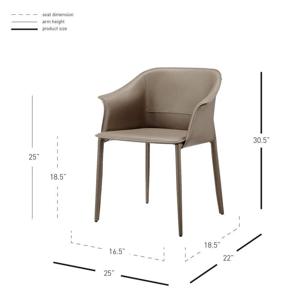 Recycled Leather Dining Arm Chair T9640