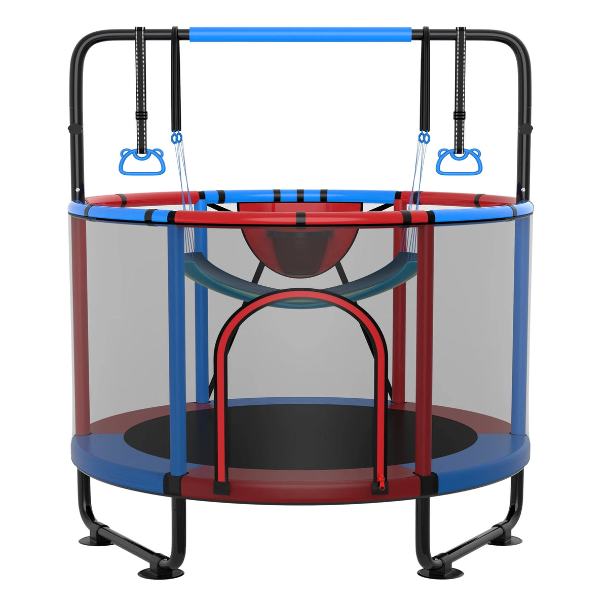 60'' Trampoline with Enclosure, Basketball Hoop and Swings B77636