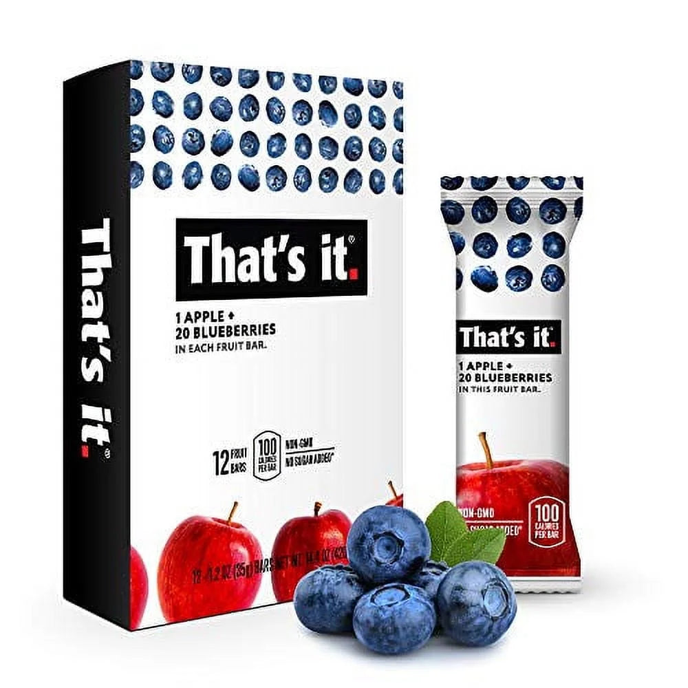 Apple Blueberry 100% Natural Fruit Bar 12 Pack D856