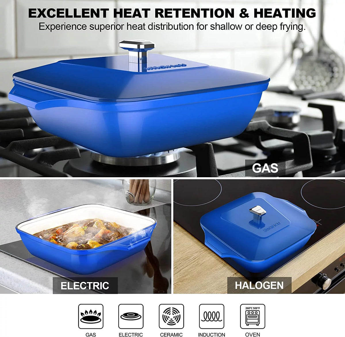 3.5-Quart Blue Enameled Cast Iron Dutch Oven with Lid I330697