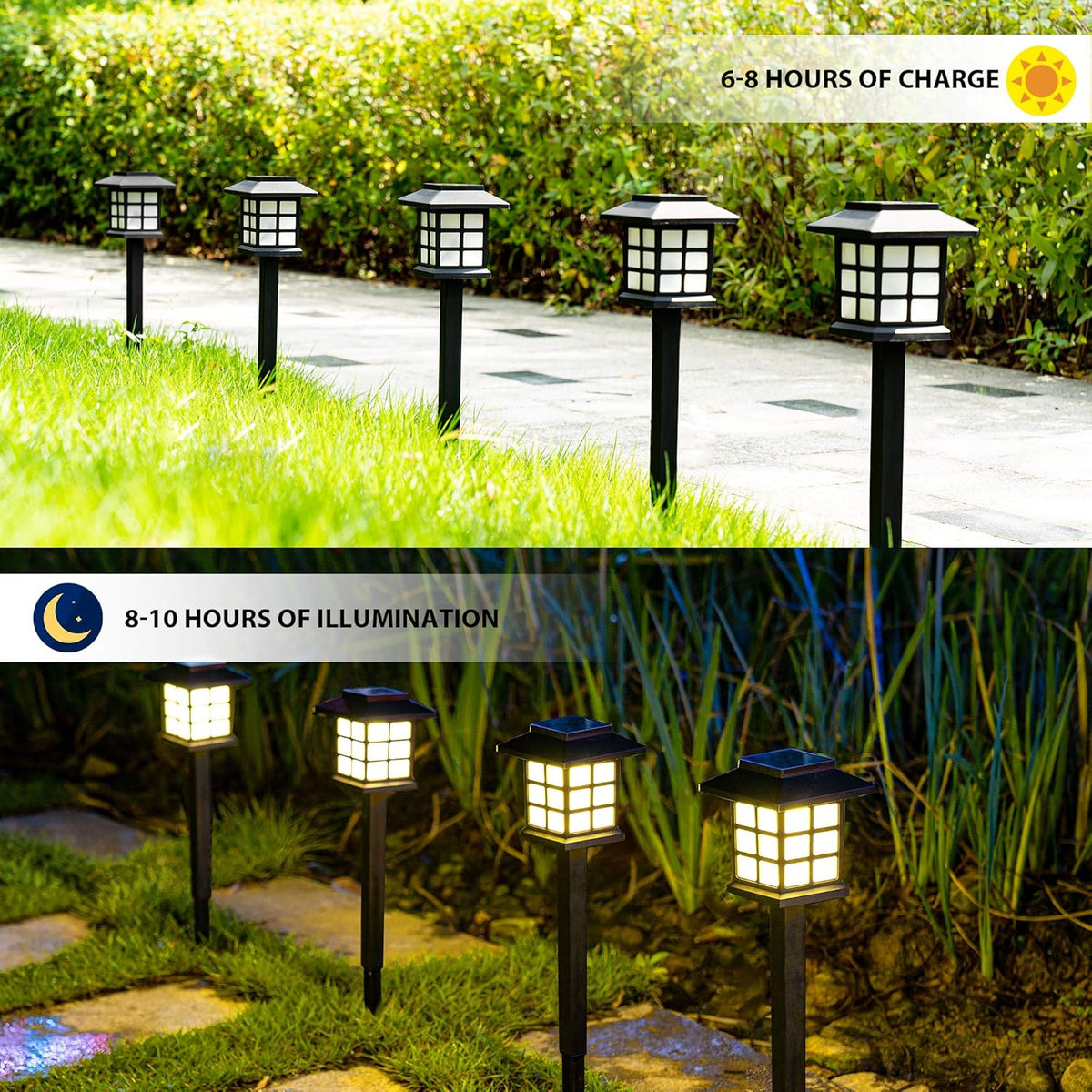12 Pack Solar Path Lights Warm White L543