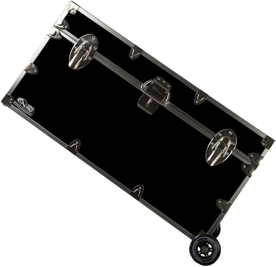 Lockable Trunk Footlocker with Wheels Large 32 x 18 x 16.5 Inches Purple F1926
