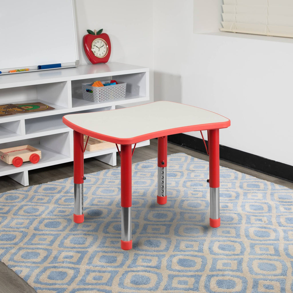 Red Plastic Height Adjustable Activity Table F795768