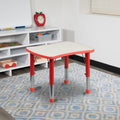 Red Plastic Height Adjustable Activity Table F795768