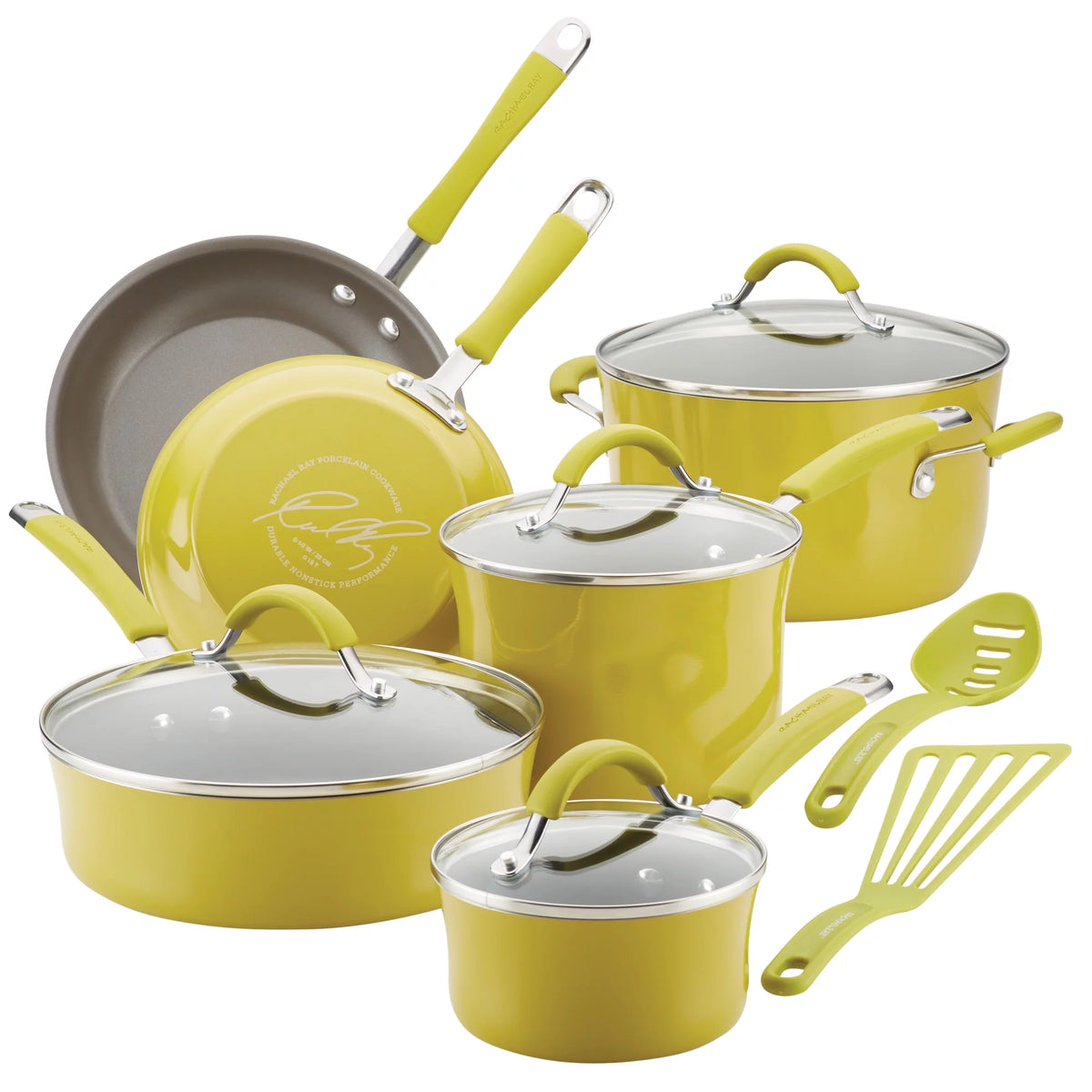 12 Piece Nonstick Porcelain Enamel Pots and Pans I17947
