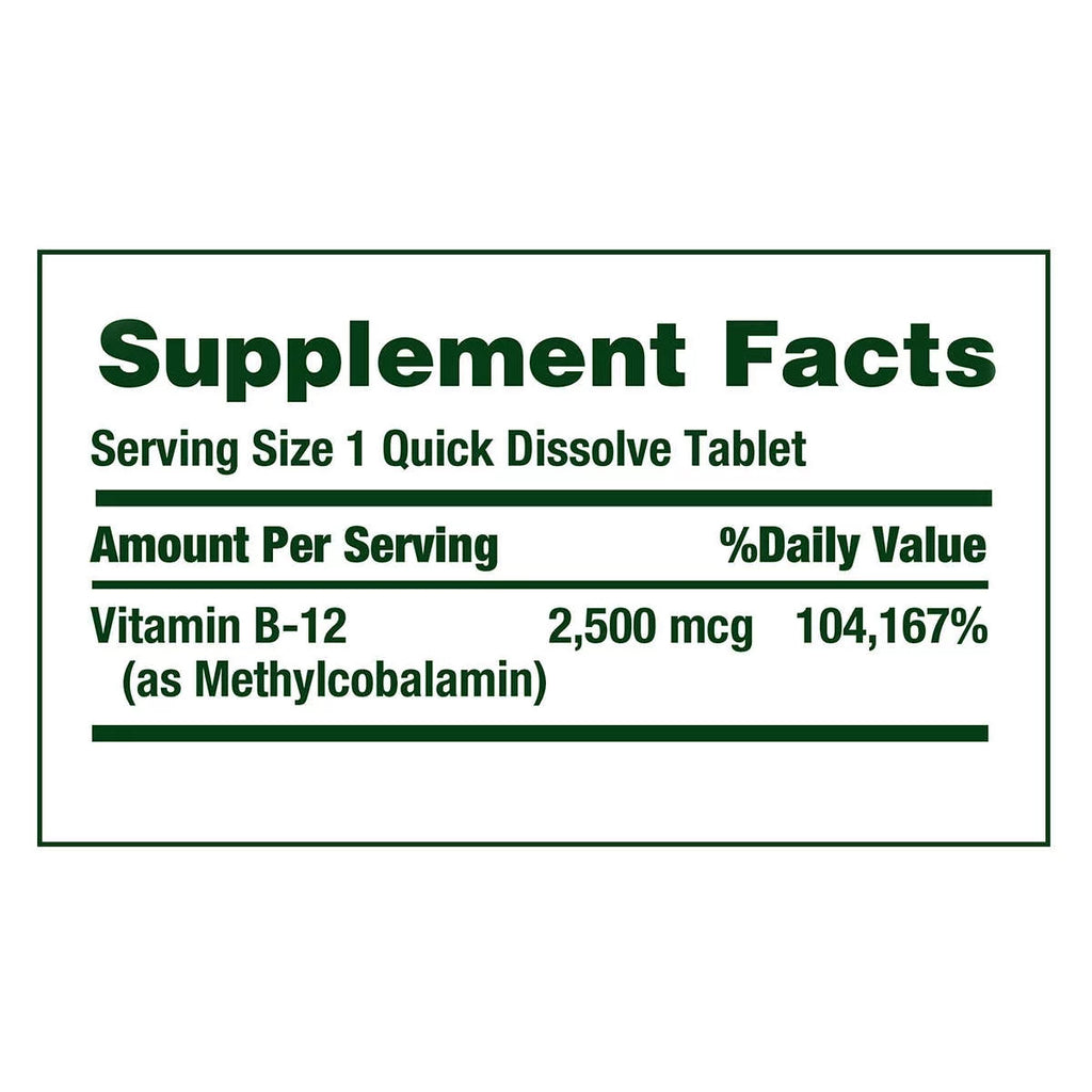 Vitamin B-12 2500 mcg, 300 Quick Dissolve Tablets I8062