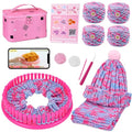 Knitting Loom Kit with Storage Bags Yarns Knitting Tools Pink L634091