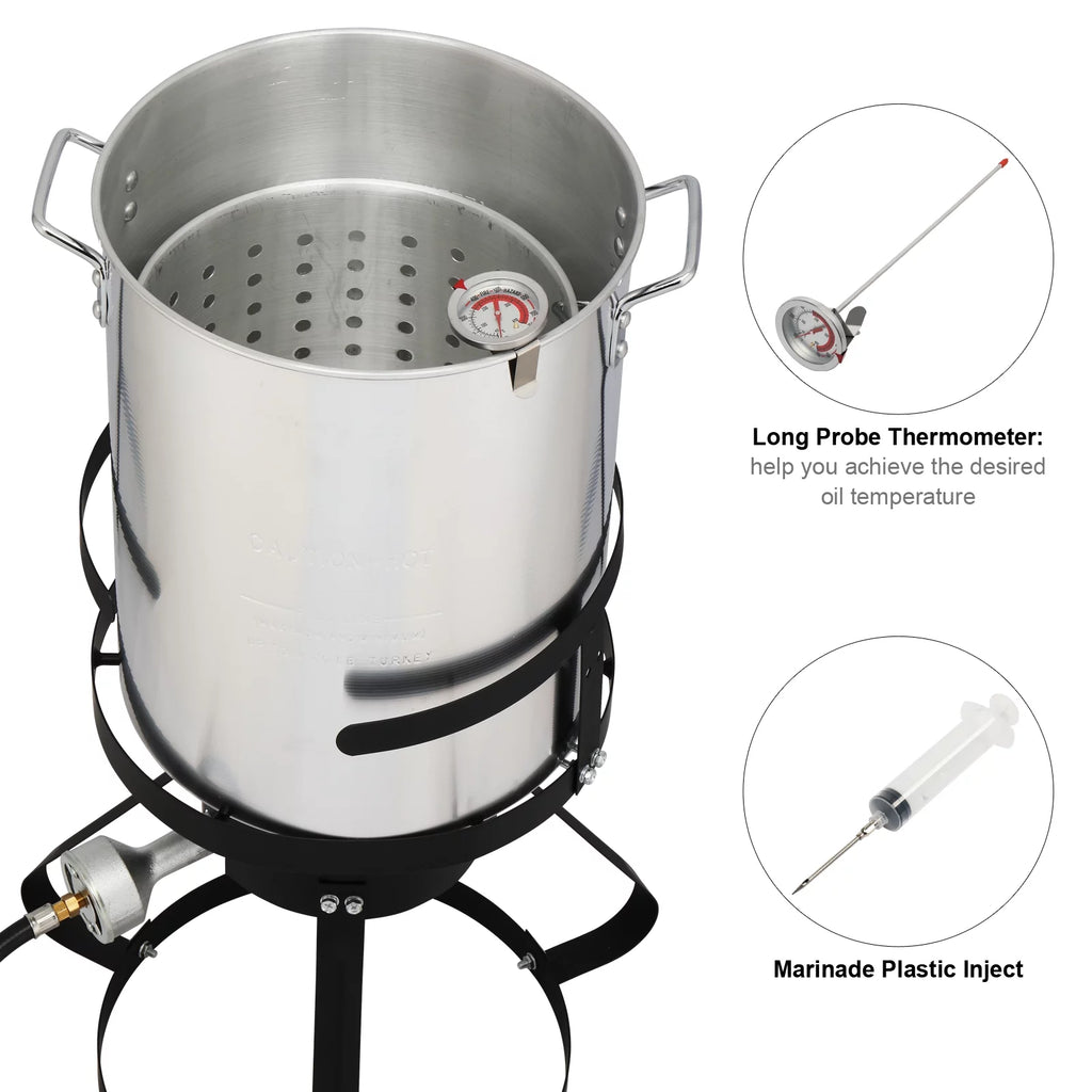 30QT Propane Outdoor Fryer 4 Piece Set 54000BTU S9684