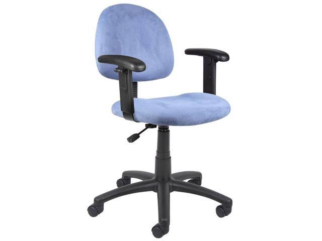 Blue Microfiber Posture Chair with Adjustable Arms W143693