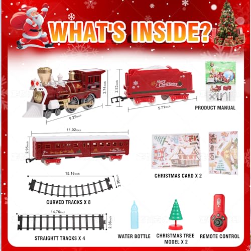 Christmas Train Set with Remote Control, Sounds, Lights and Smoke F15285