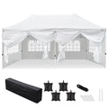 White 10x20ft Pop Up Gazebo with 4 Sidewalls K500