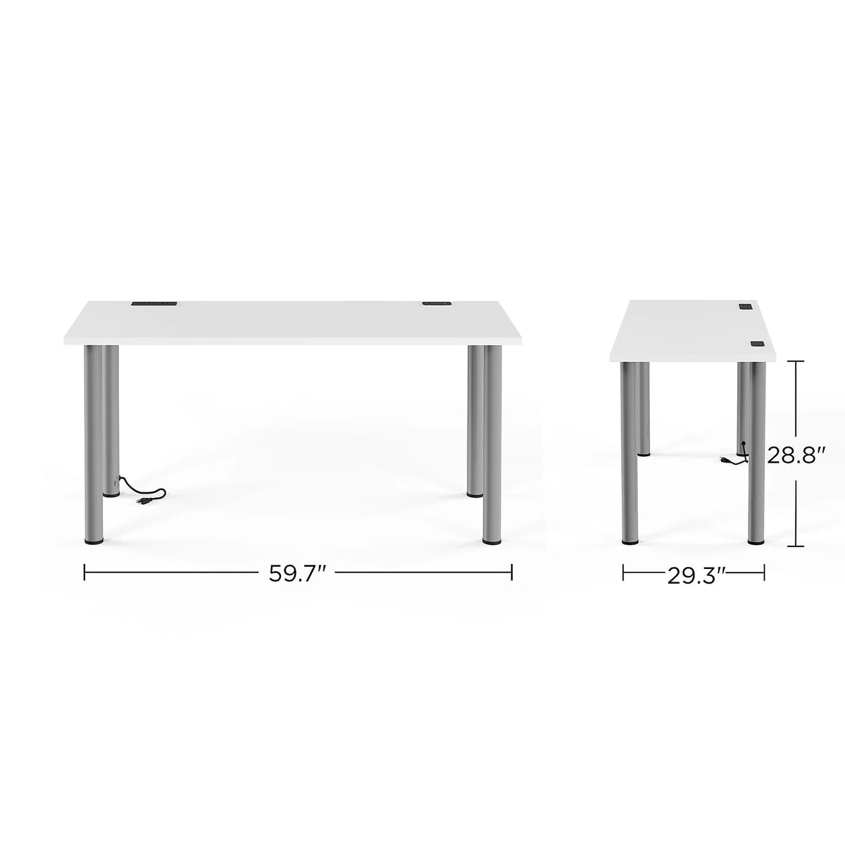 60" Powered Writing Desk White Y323068