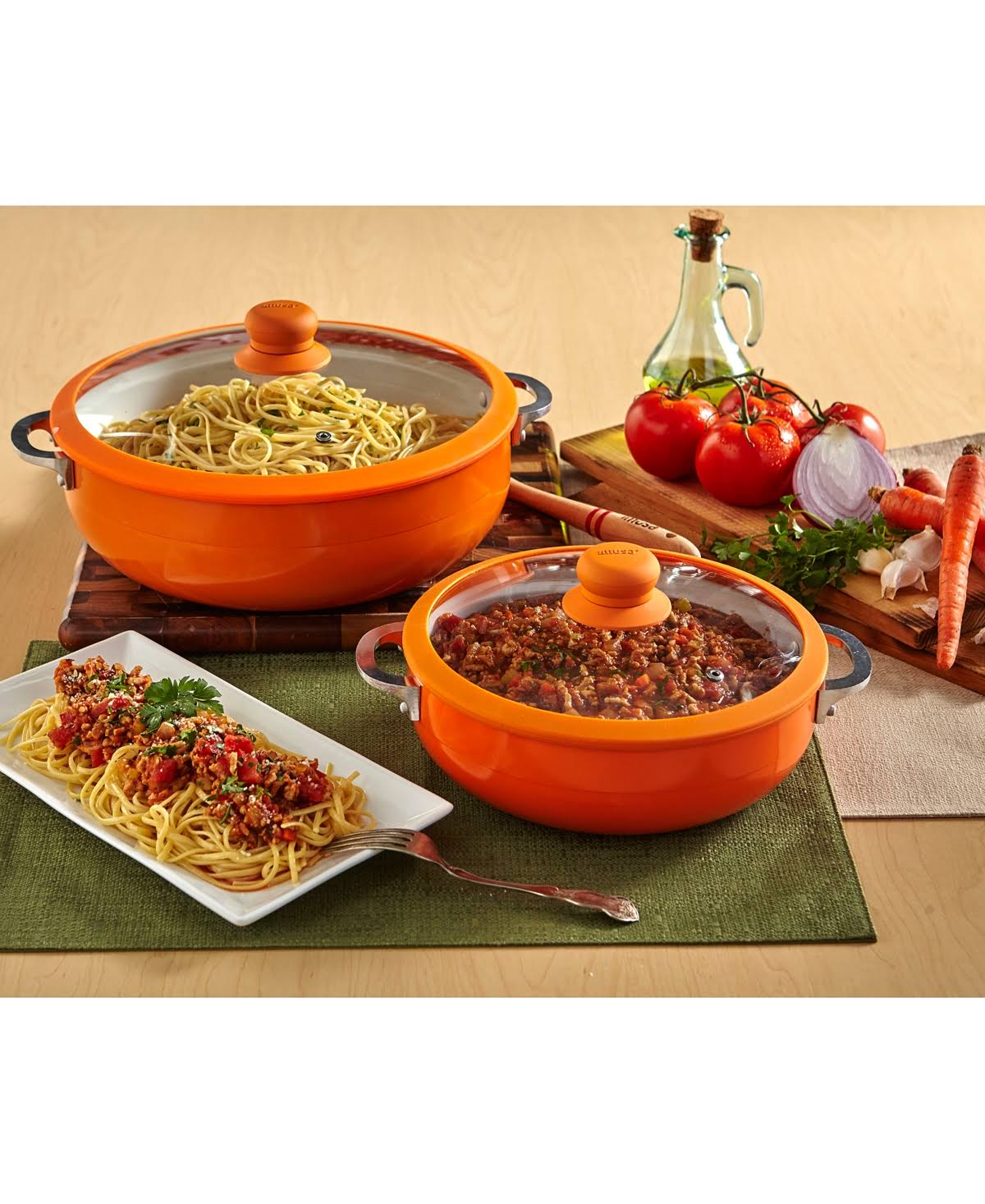 2-Piece Ceramic Nonstick Caldero Set Orange M9454