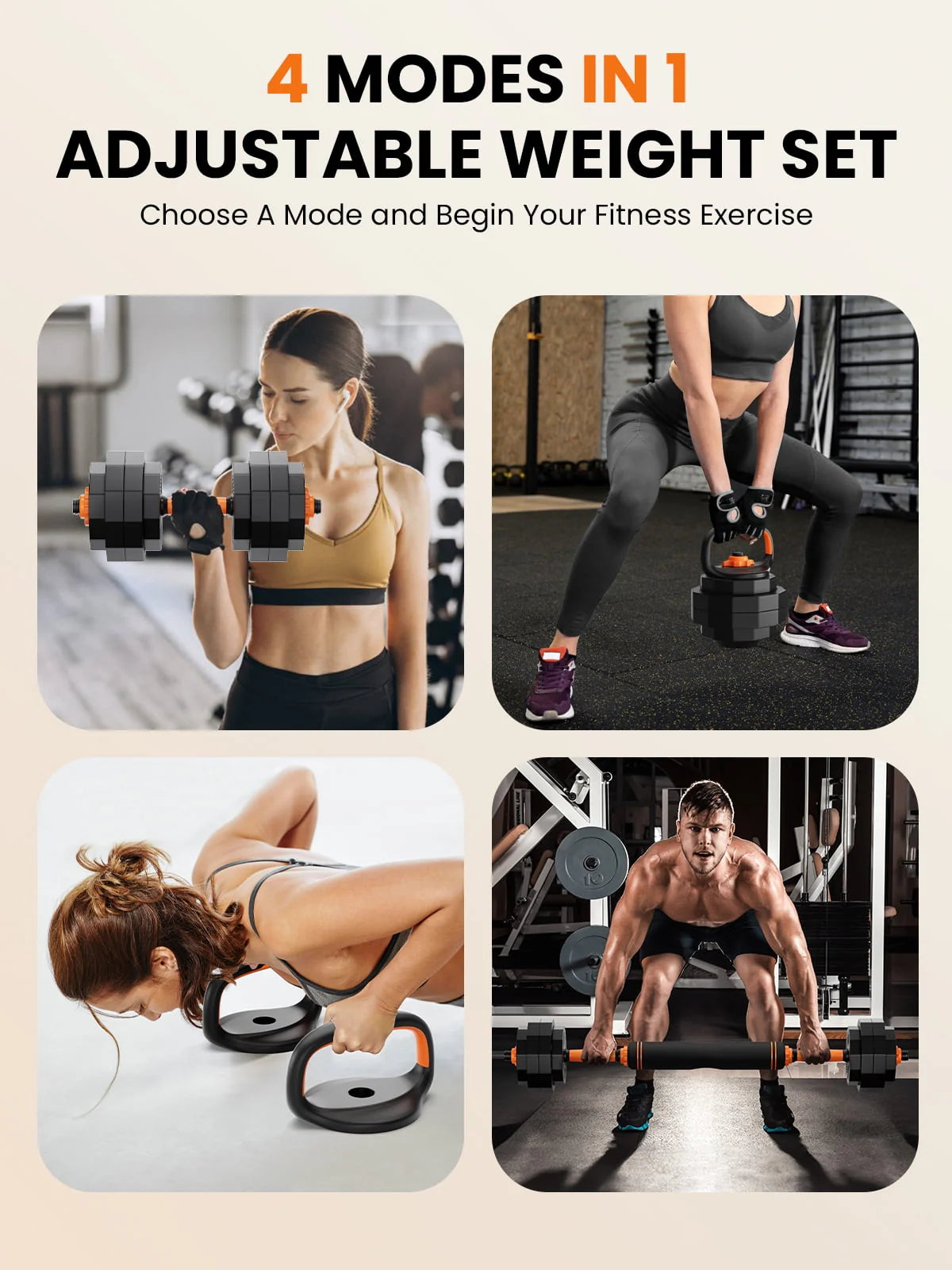 62 lbs Adjustable Dumbbell Set R999191