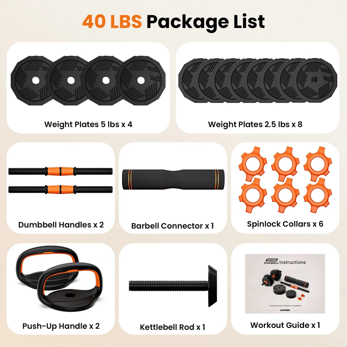 62 lbs Adjustable Dumbbell Set R999191