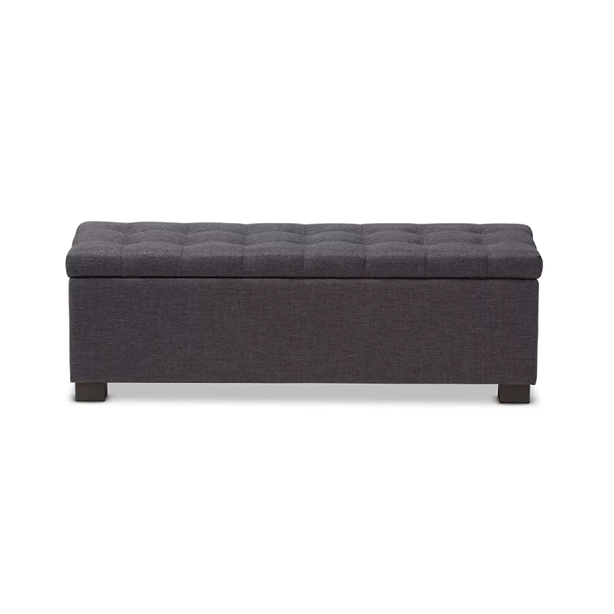Dark Grey Fabric Storage Ottoman Bench C7451