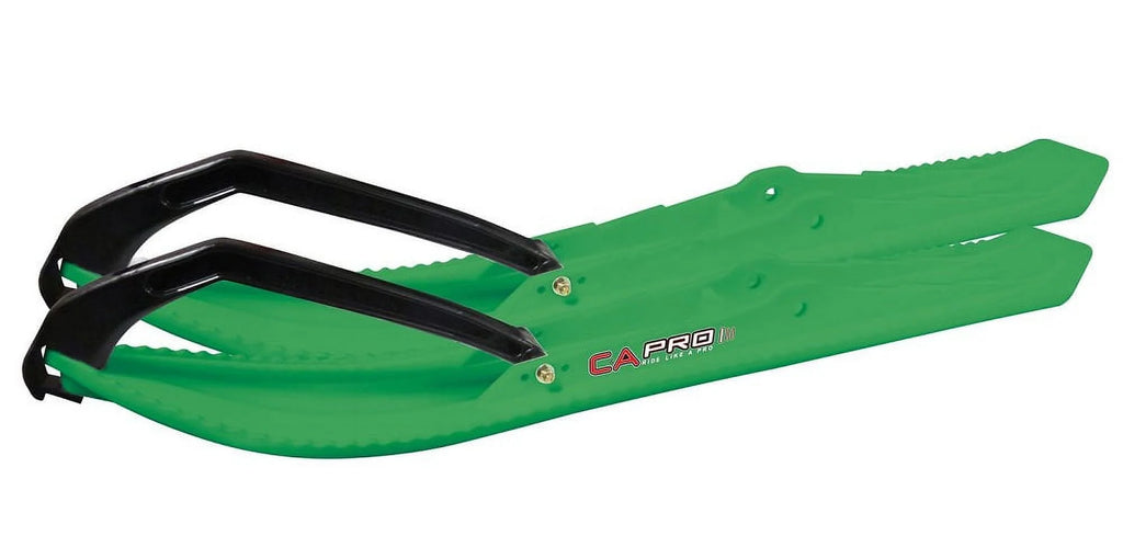 Green BX Snowmobile Skis with 10" Round Bars Complete Kit R84463