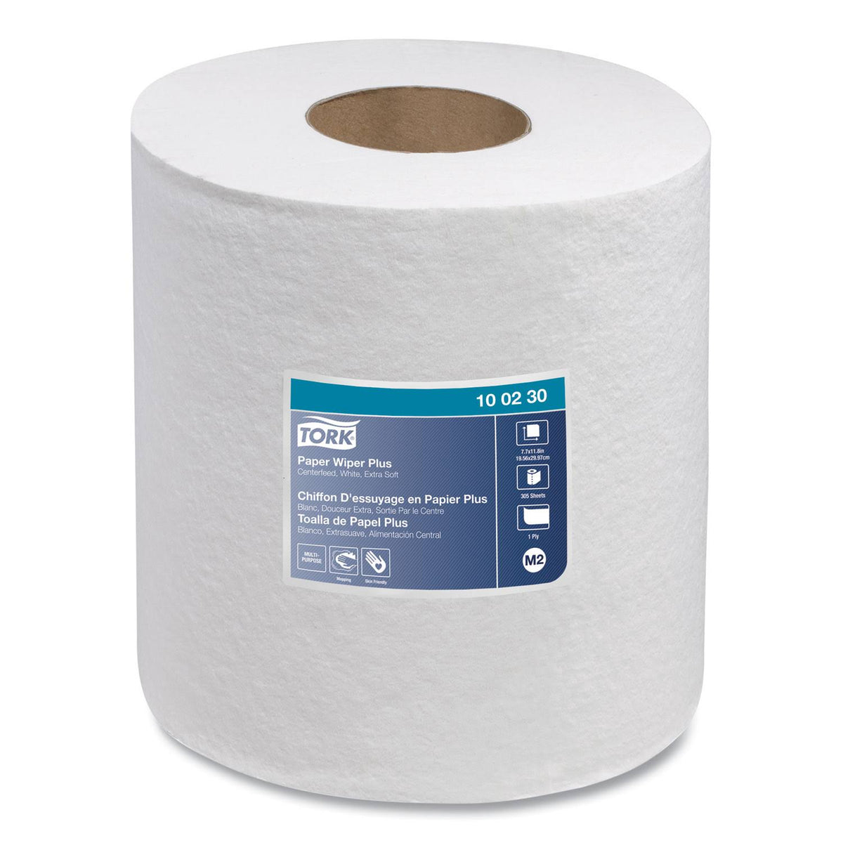 White 1-Ply 7.7 x 11.8 Centerfeed Paper Wiper, 305/Roll, 6/Carton G494699