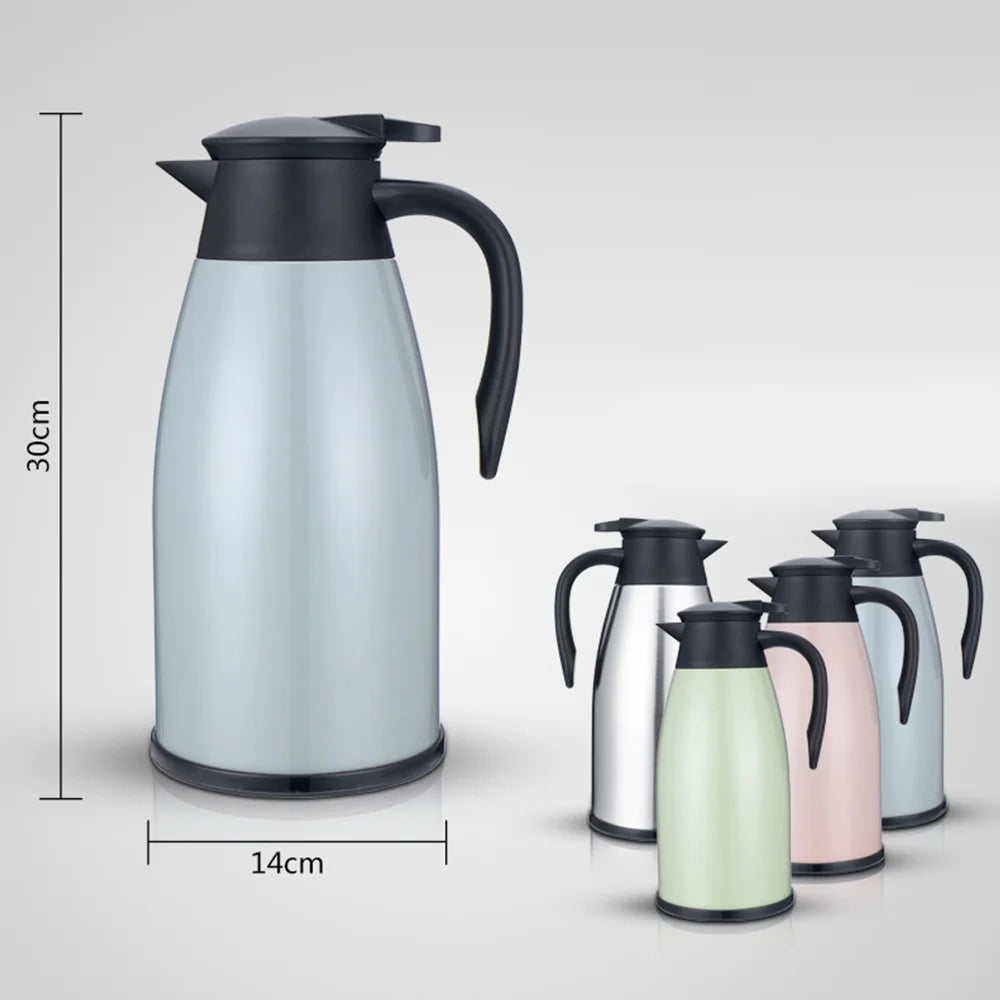 Silver Stainless Steel Vacuum Flask, 2L, Double Walled Insulation Bottle Y264