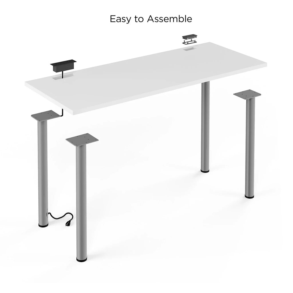 60" Powered Writing Desk White Y323068