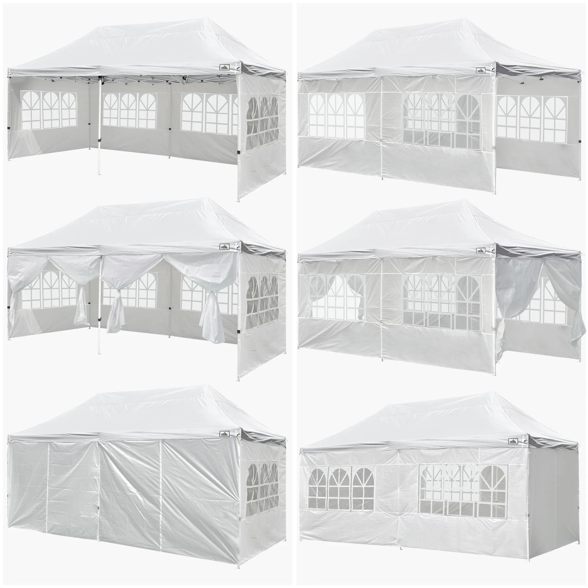 White 10x20ft Pop Up Gazebo with 4 Sidewalls K500