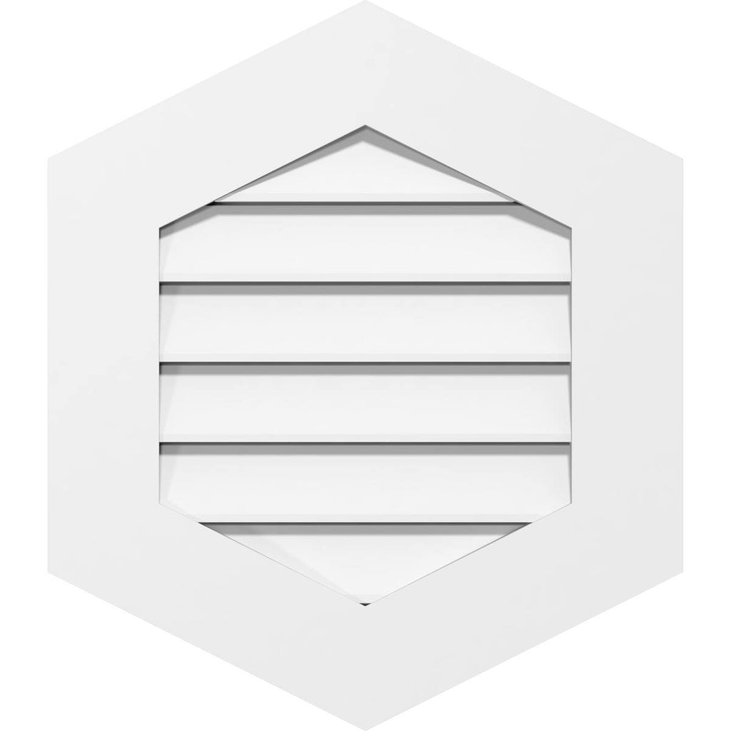 16x22W x 22x22H Vertical Peaked Surface Mount PVC Gable Vent 9/12 Pitch Y3175