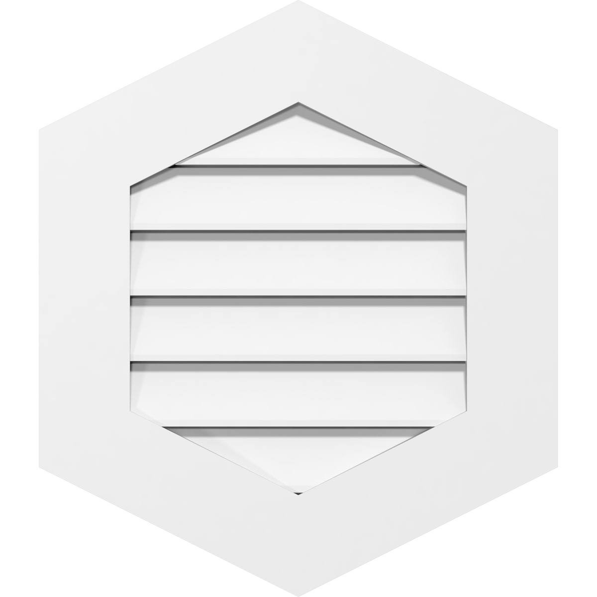 16x22W x 22x22H Vertical Peaked Surface Mount PVC Gable Vent 9/12 Pitch Y3175