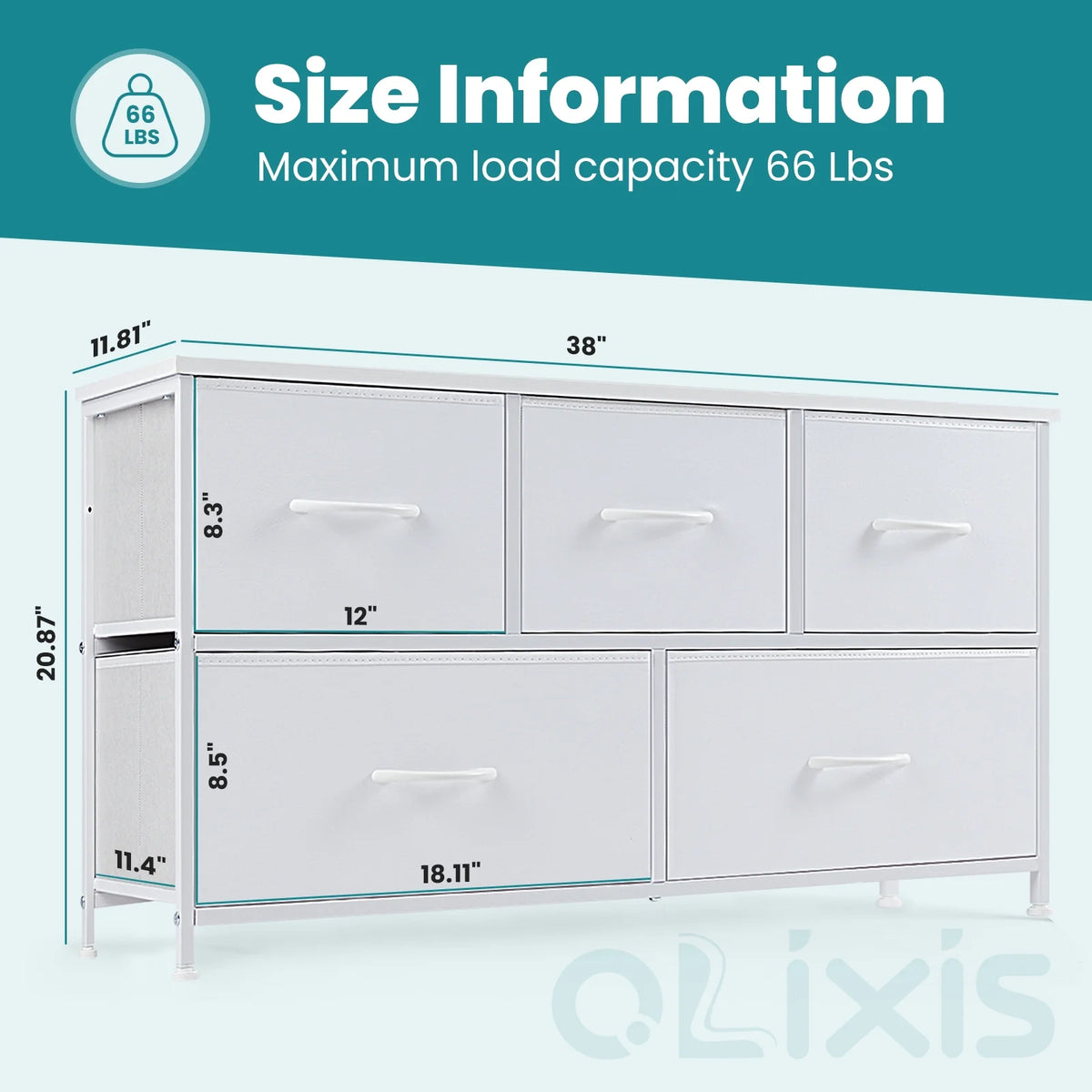 Gray 9 Drawer Fabric Storage Dresser A70202
