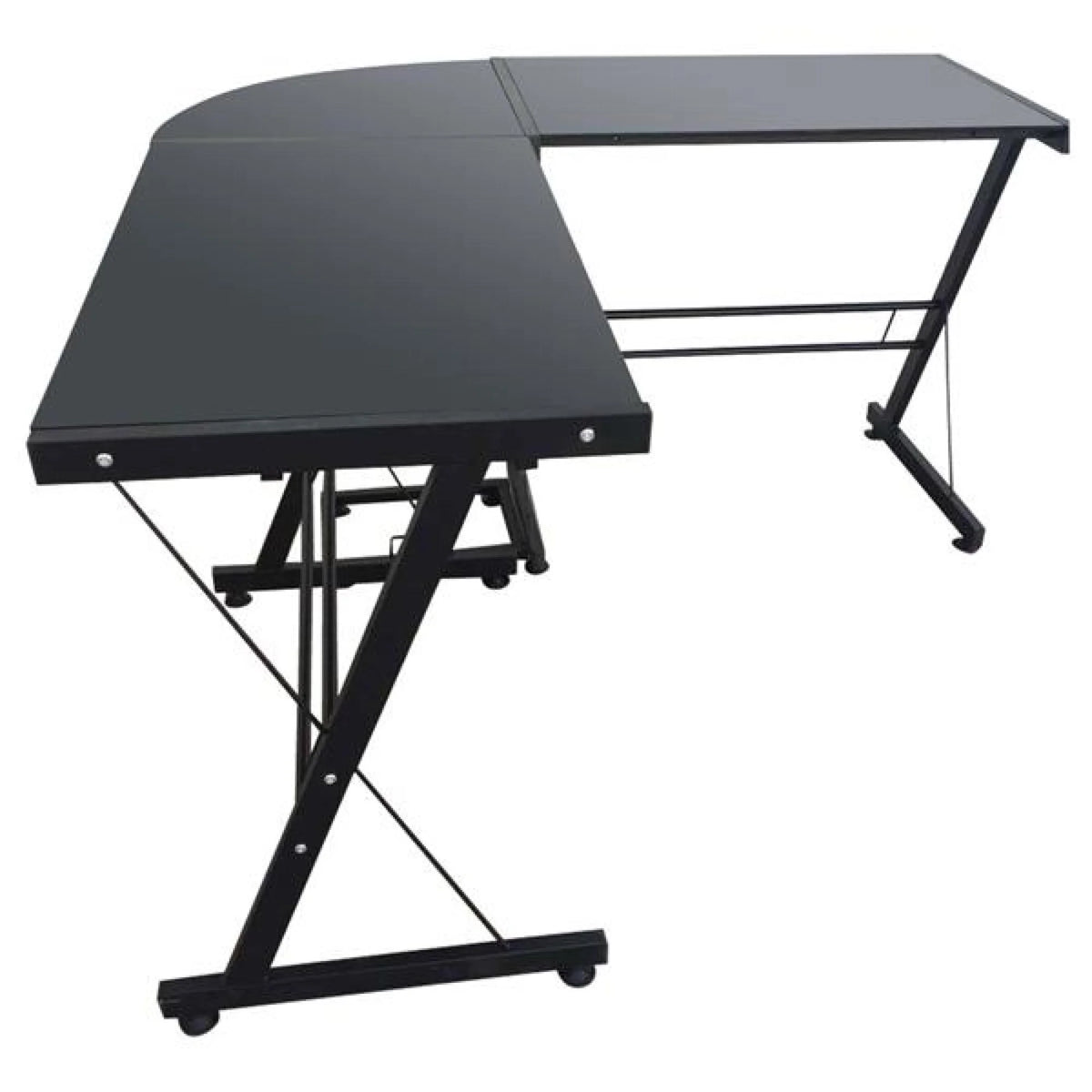L-Shaped Corner Computer Game Desk with Removable Keyboard Tray K1993