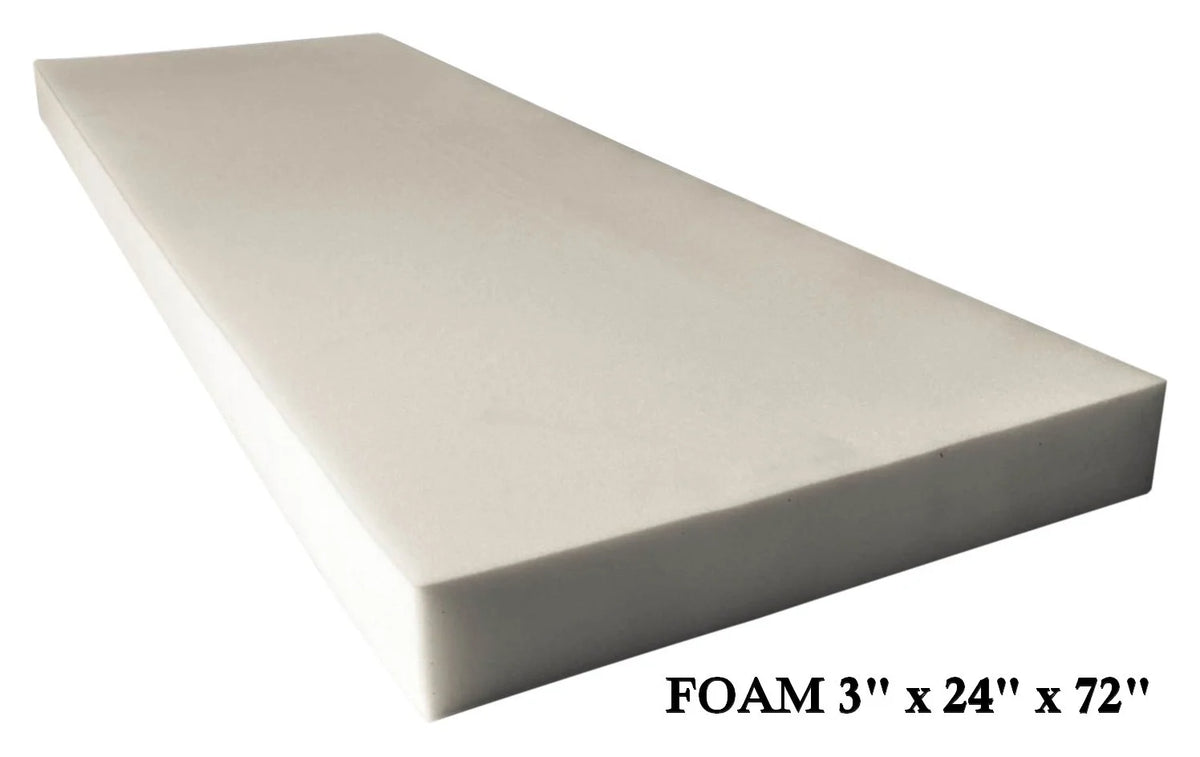 Upholstery Foam High Density Cushion Seat Replacement, 3" H x 24" W x 72" L G60009