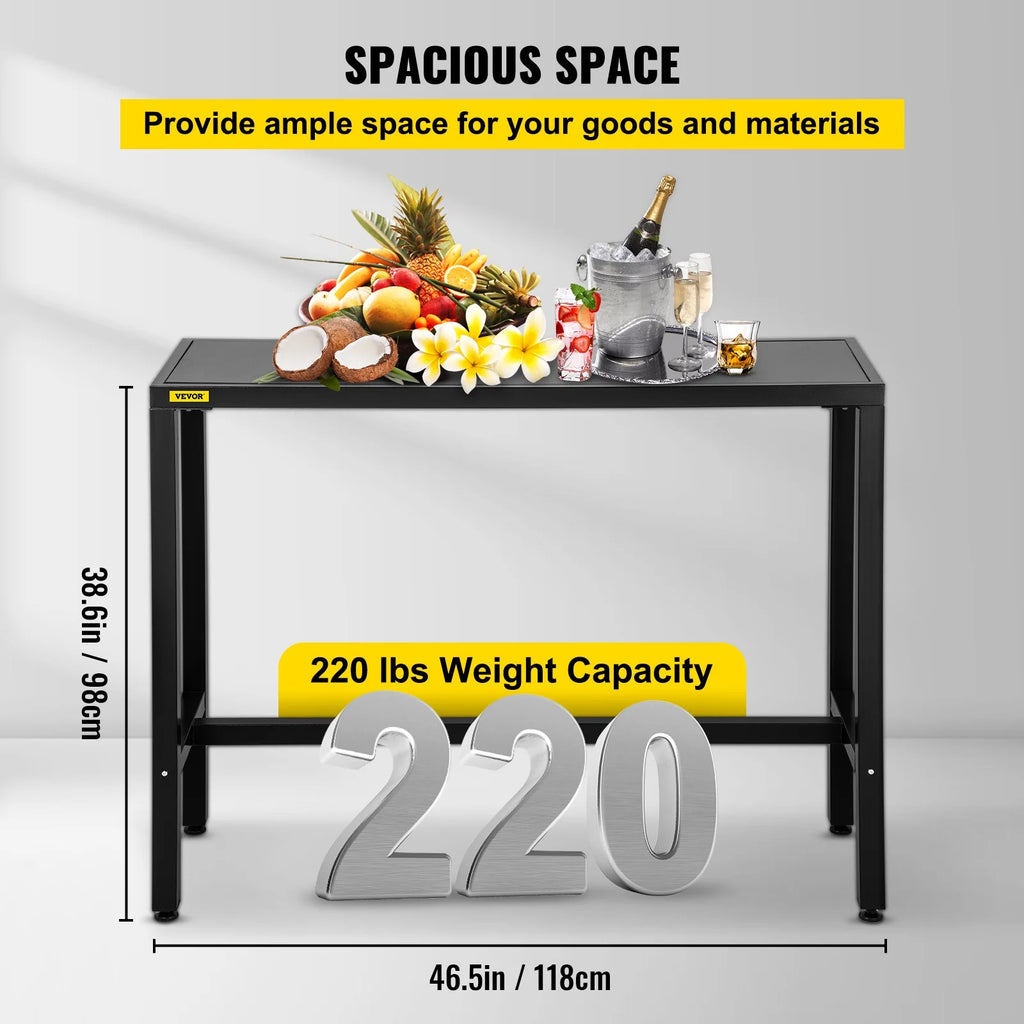 Narrow Rectangular Bar Height Outdoor Table with Adjustable Feet P940615