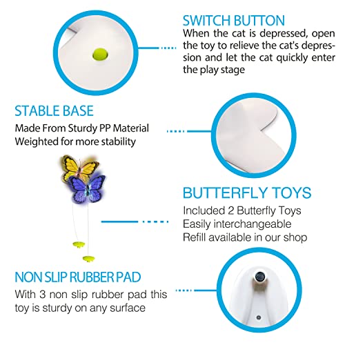 2 in 1 Cat Wand Toy with Butterfly Spinner, USB Rechargeable F921690
