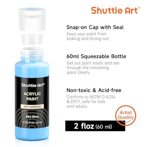 50 Colors Acrylic Paint Set 2oz/60ml Bottles N715