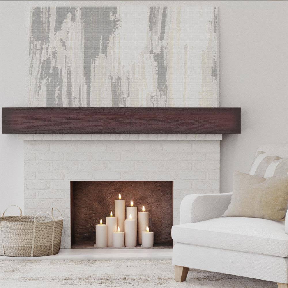Rough Sawn Faux Wood Fireplace Mantel N87530