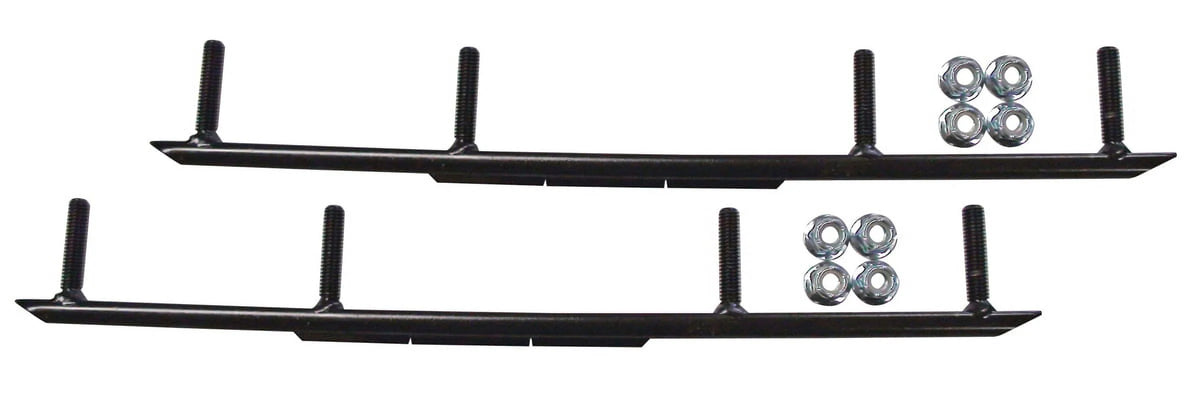 Green BX Snowmobile Skis with 10" Round Bars Complete Kit R84463