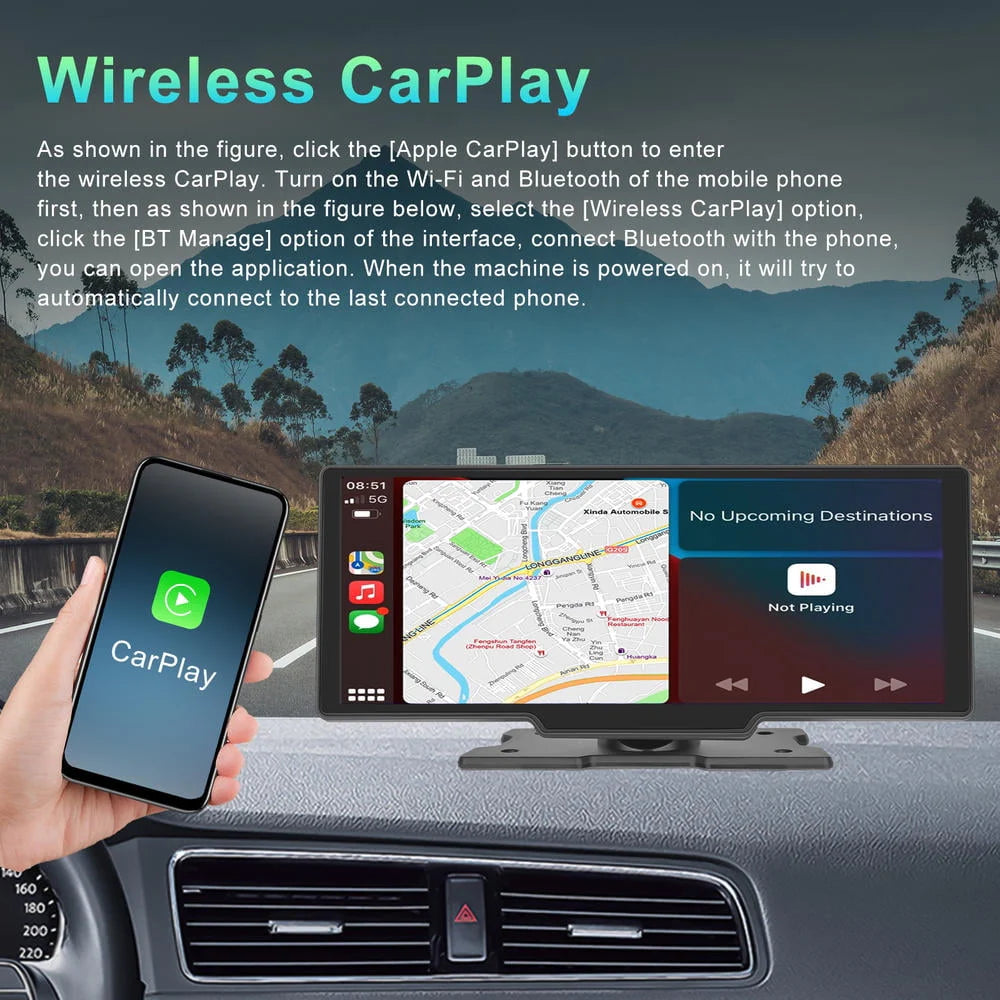 10.26 inch Dash Cam Rear View Camera IPS Color Screen Car DVR W91646
