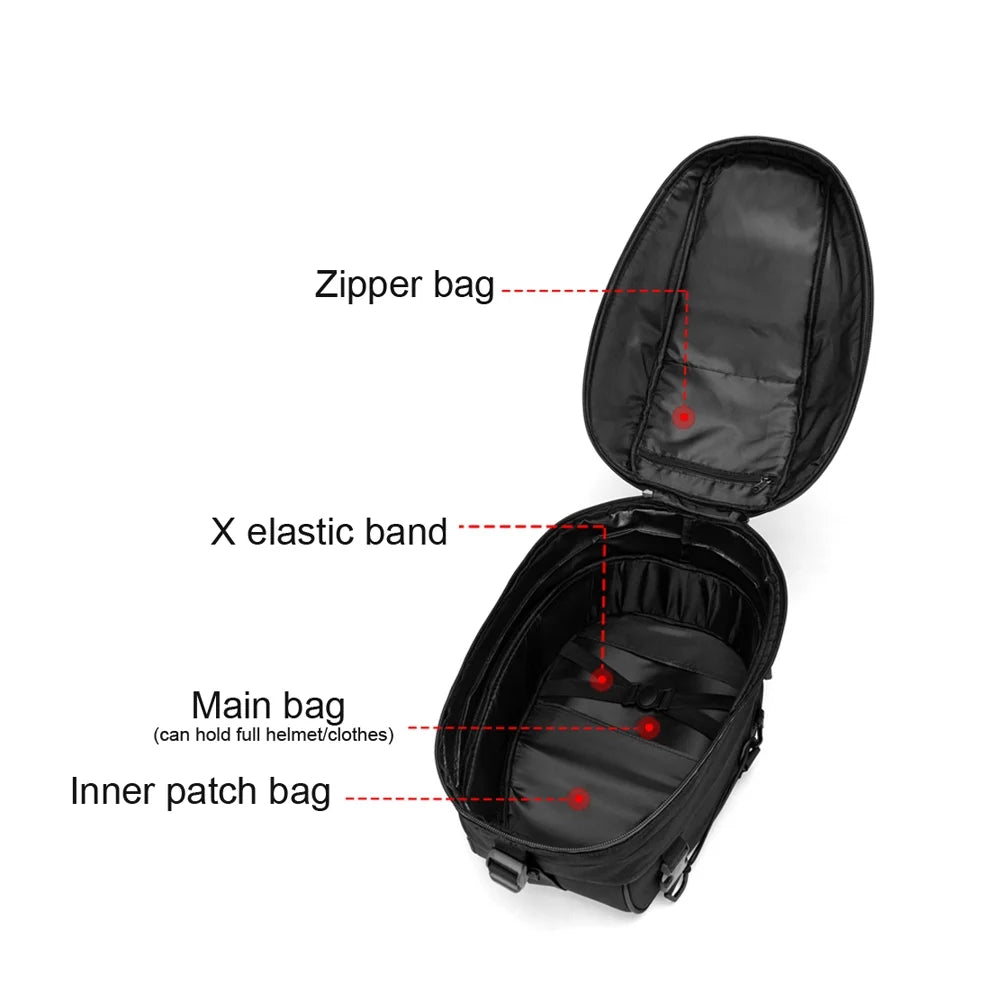 Motorcycle Tail Bag 30L-40L Waterproof Rear Seat Bag T884