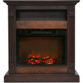 Walnut Electric Fireplace Mantel with Log Insert W8269