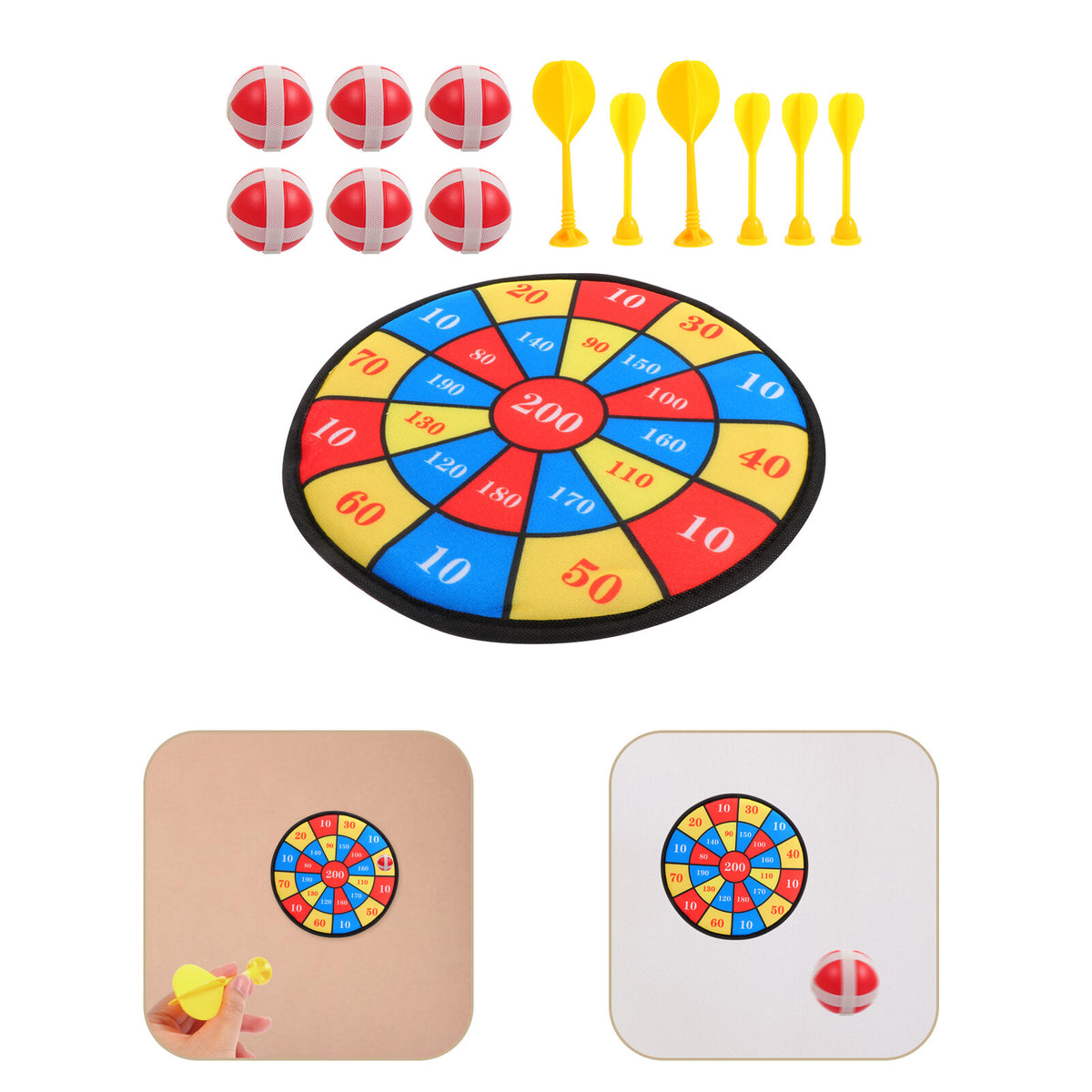 13Pcs Kids Sticky Balls Darts Board Toys X74306